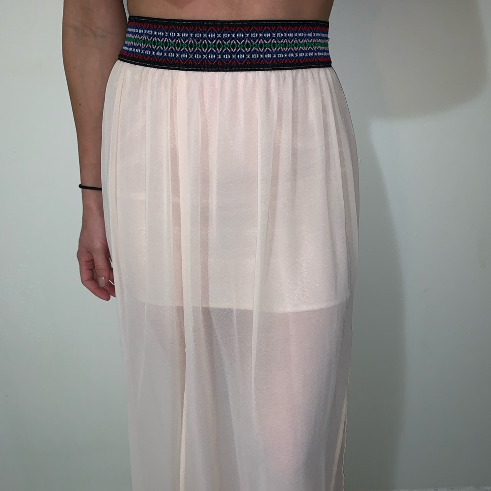 nude maxi skirt